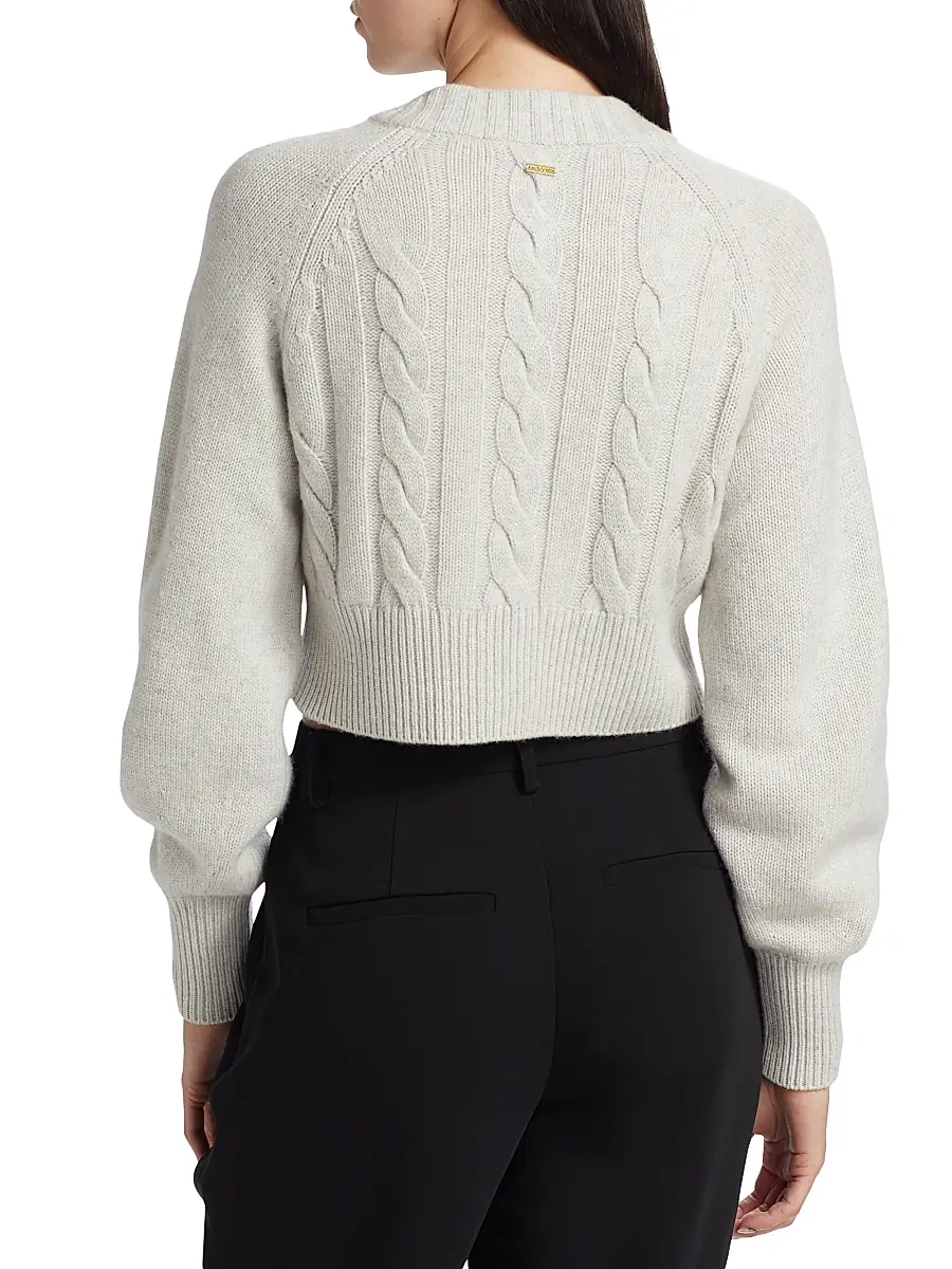Toccin Women's Rita Wool-Cashmere Crop Cardigan | Thumbnail 5 Toccin Women's Rita Wool-Cashmere Crop Cardigan | Thumbnail 5