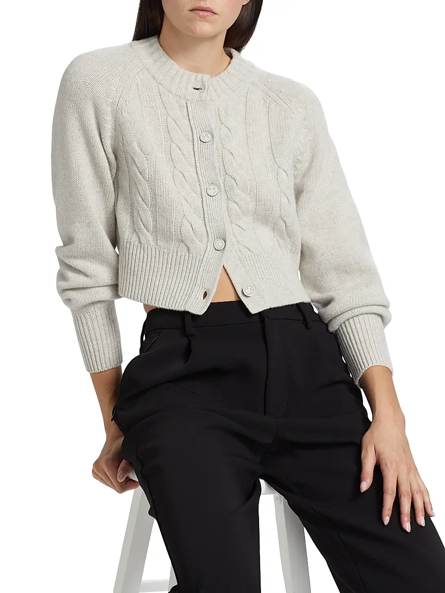 Toccin Women's Rita Wool-Cashmere Crop Cardigan | Thumbnail 6 Toccin Women's Rita Wool-Cashmere Crop Cardigan | Thumbnail 6