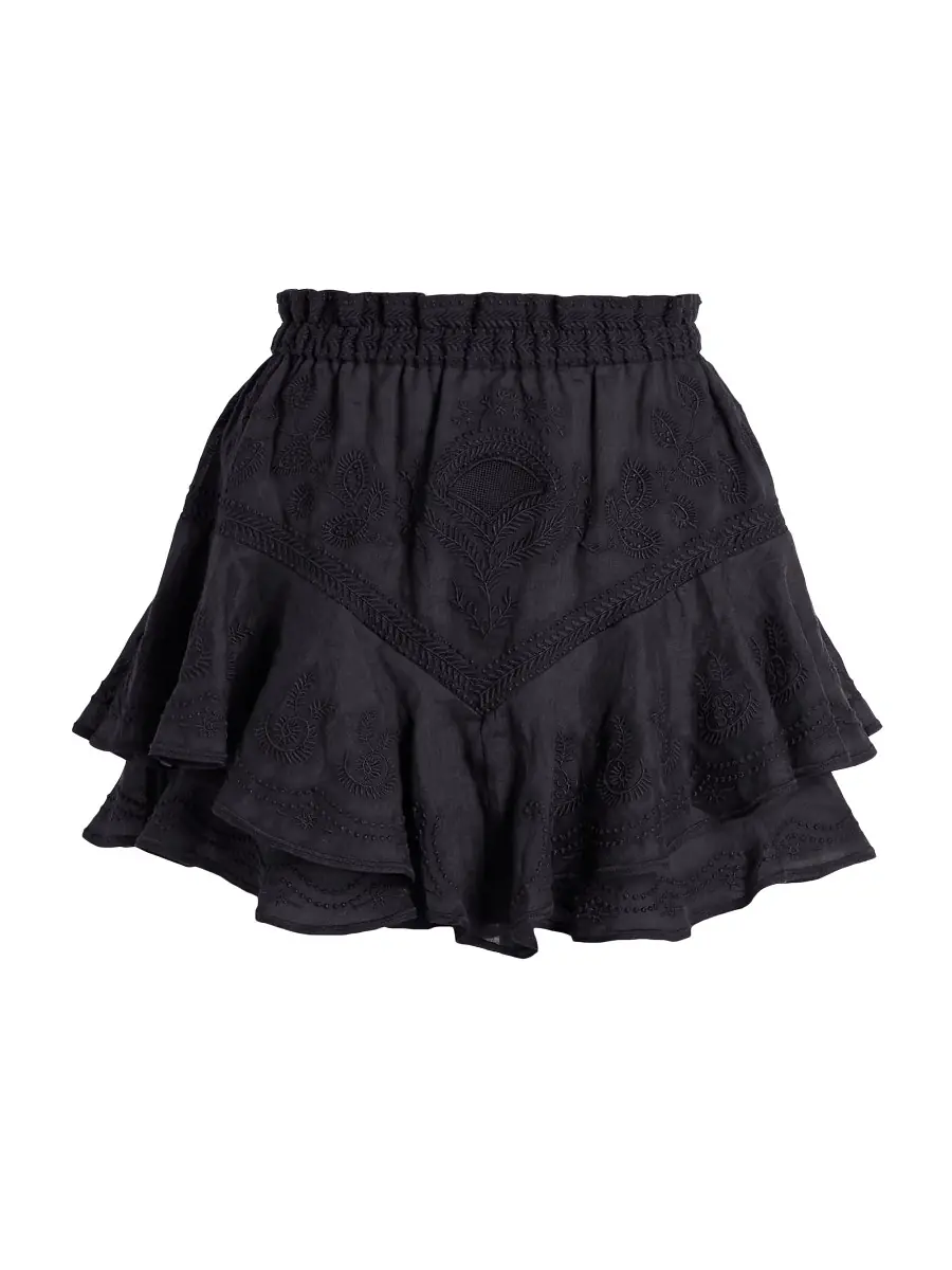 Isabel Marant Women's Elsa Embroidered Ruffled Miniskirt - Black | Thumbnail 5 Isabel Marant Women's Elsa Embroidered Ruffled Miniskirt - Black | Thumbnail 5