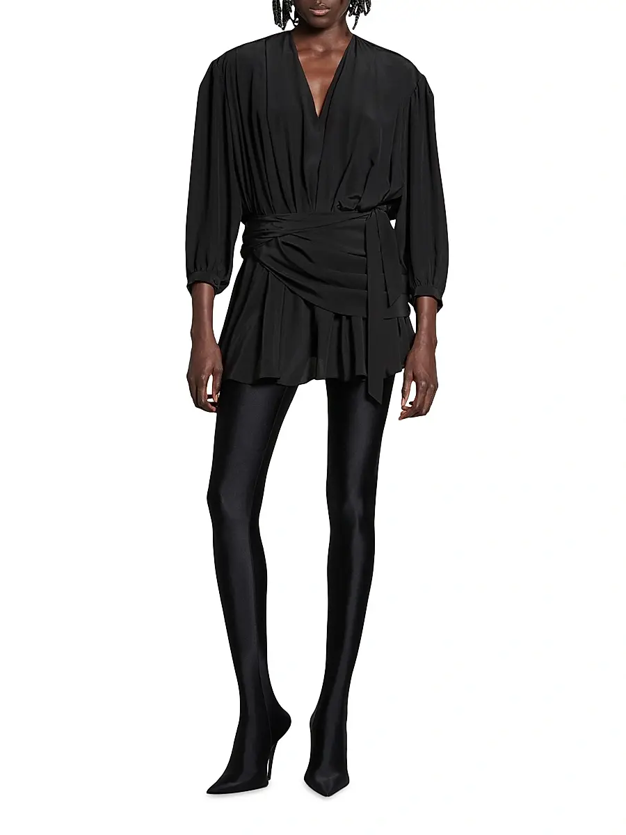 Balenciaga Women's V-Neck Mini Dress | Thumbnail 3