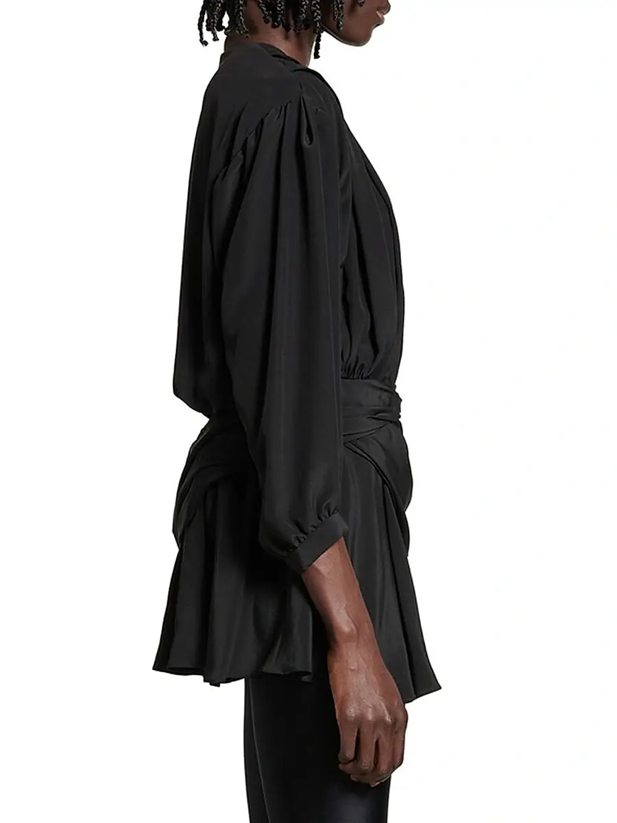 Balenciaga Women's V-Neck Mini Dress | Thumbnail 4