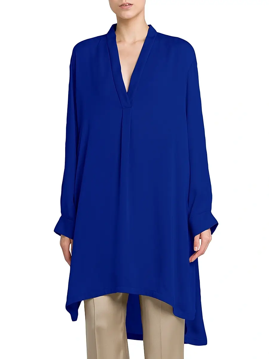 Giorgio Armani Women's Silk Georgette Tunic Blouse | Thumbnail 3 Giorgio Armani Women's Silk Georgette Tunic Blouse | Thumbnail 3