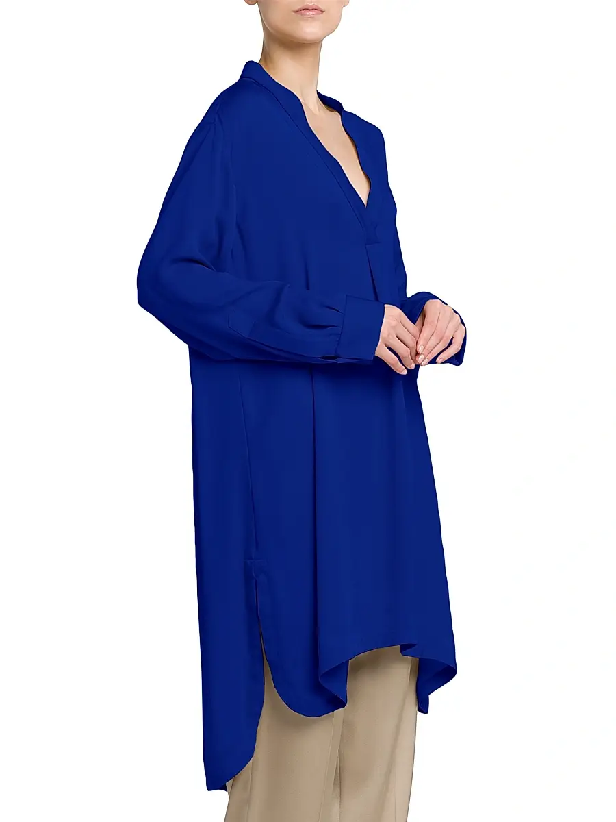 Giorgio Armani Women's Silk Georgette Tunic Blouse | Thumbnail 4 Giorgio Armani Women's Silk Georgette Tunic Blouse | Thumbnail 4