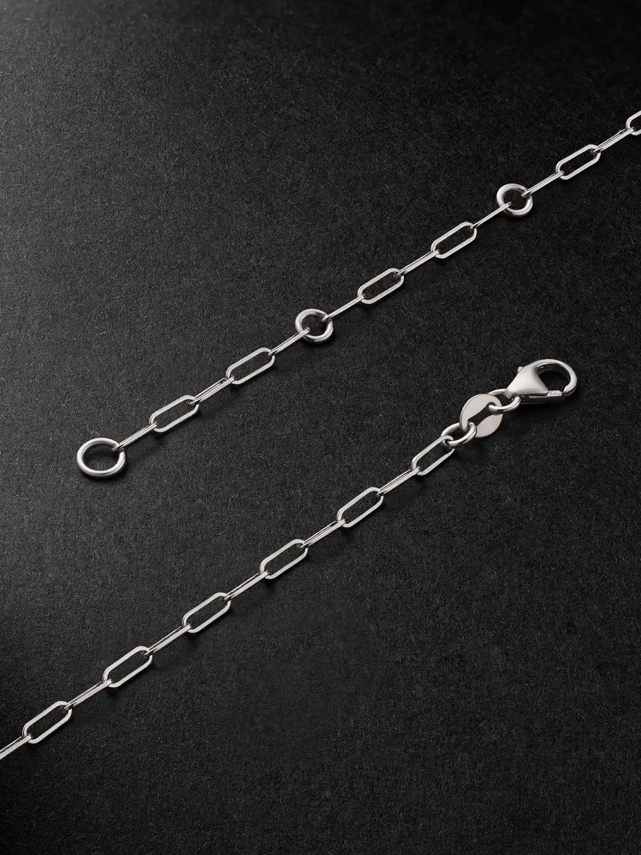 Foundrae Heart Beat Karma 18-Karat White Gold and Ceramic Necklace - Men | Thumbnail 3