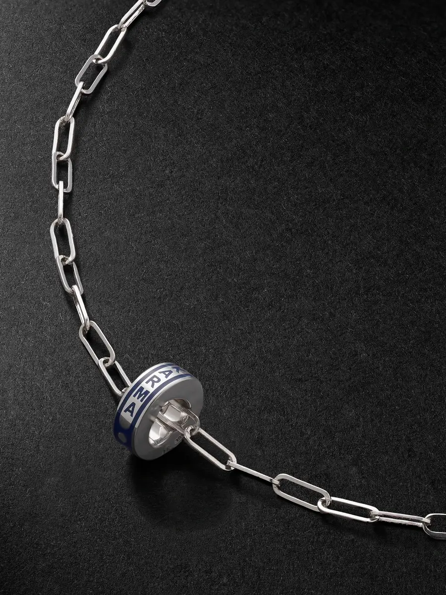 Foundrae Heart Beat Karma 18-Karat White Gold and Ceramic Necklace - Men | Thumbnail 4