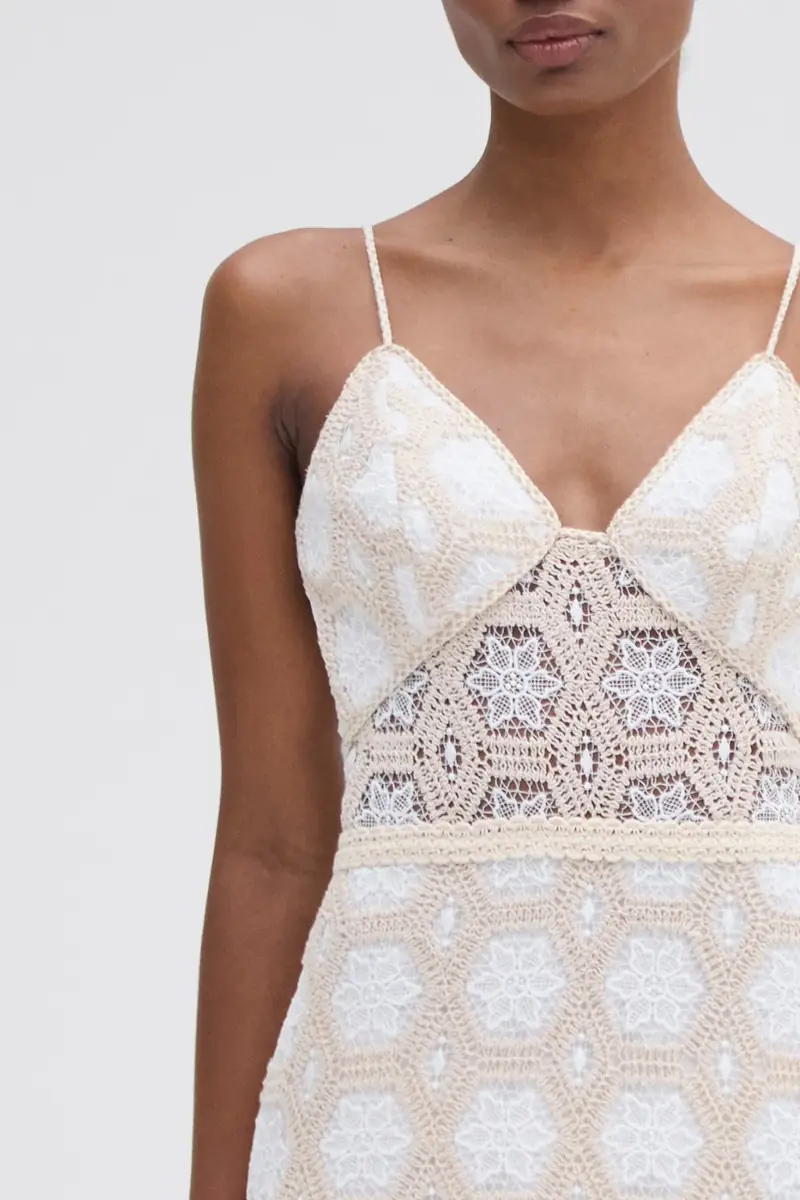 PatBo NATURAL CROCHET PLUNGE MIDI DRESS | Thumbnail 2 PatBo NATURAL CROCHET PLUNGE MIDI DRESS | Thumbnail 2