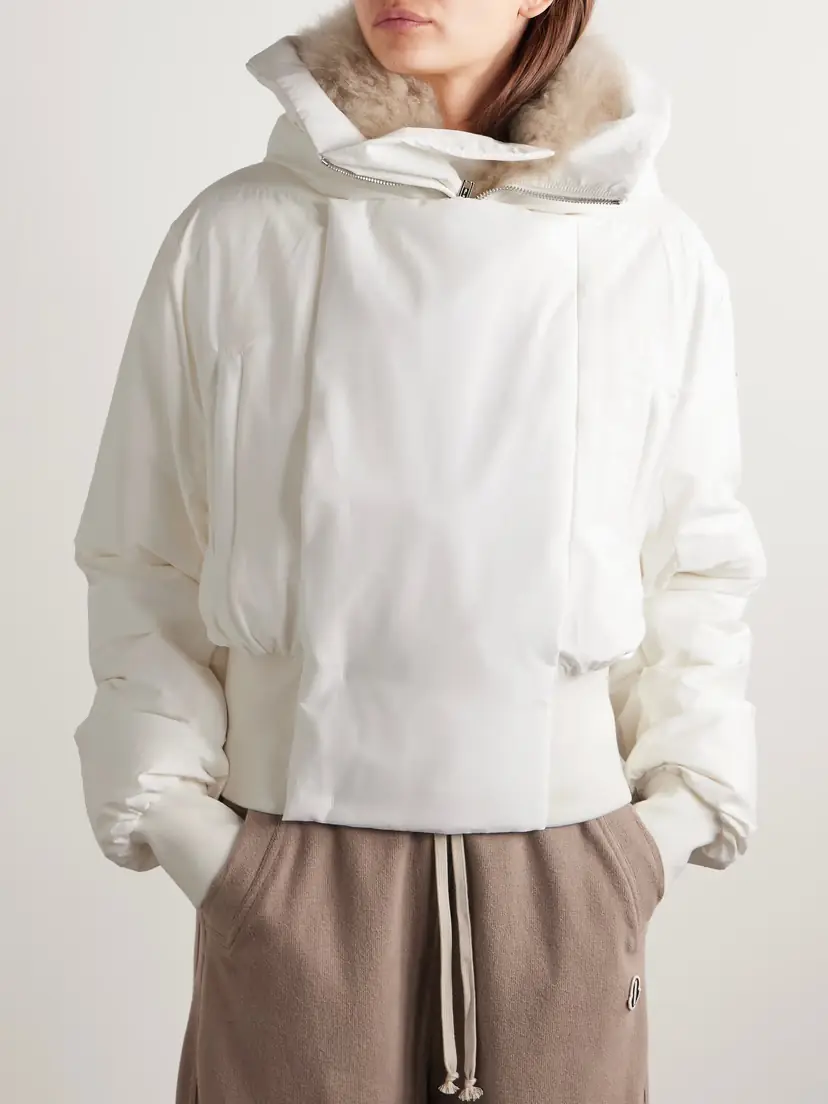 Rick Owens + Moncler Alice Hooded Shearling-trimmed Quilted Shell Down Jacket | Thumbnail 3 Rick Owens + Moncler Alice Hooded Shearling-trimmed Quilted Shell Down Jacket | Thumbnail 3