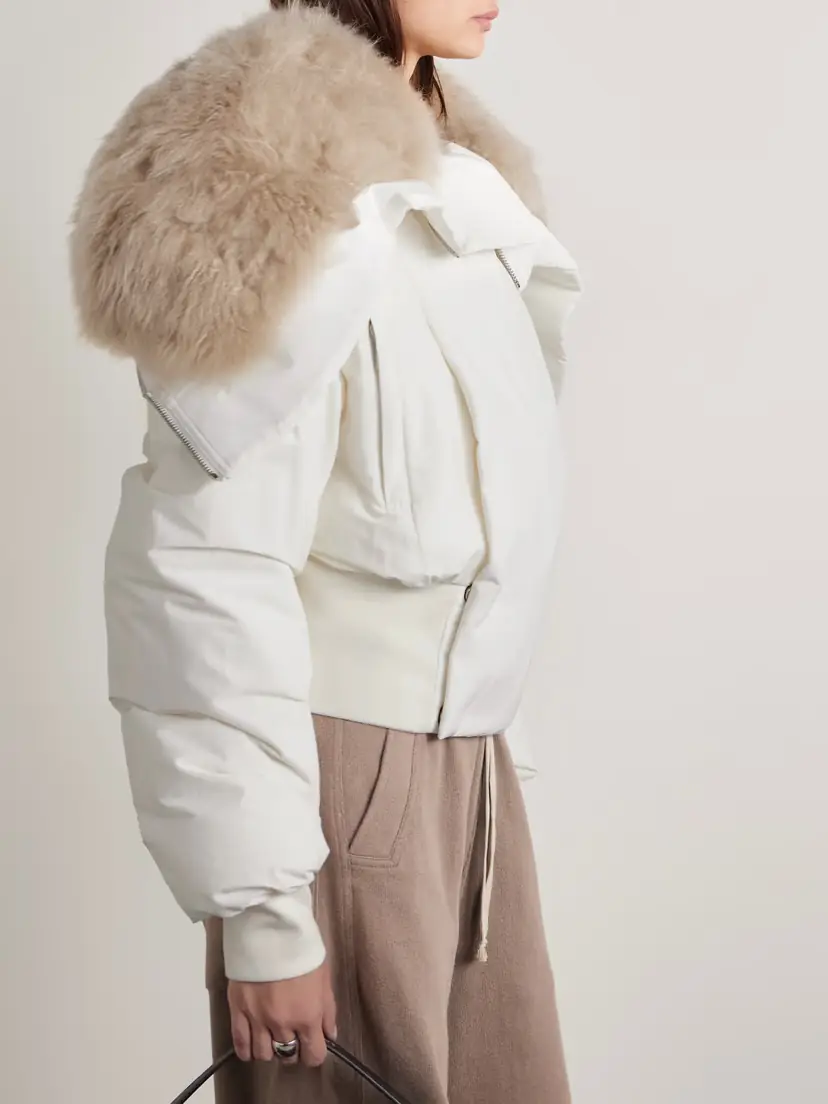 Rick Owens + Moncler Alice Hooded Shearling-trimmed Quilted Shell Down Jacket | Thumbnail 6 Rick Owens + Moncler Alice Hooded Shearling-trimmed Quilted Shell Down Jacket | Thumbnail 6