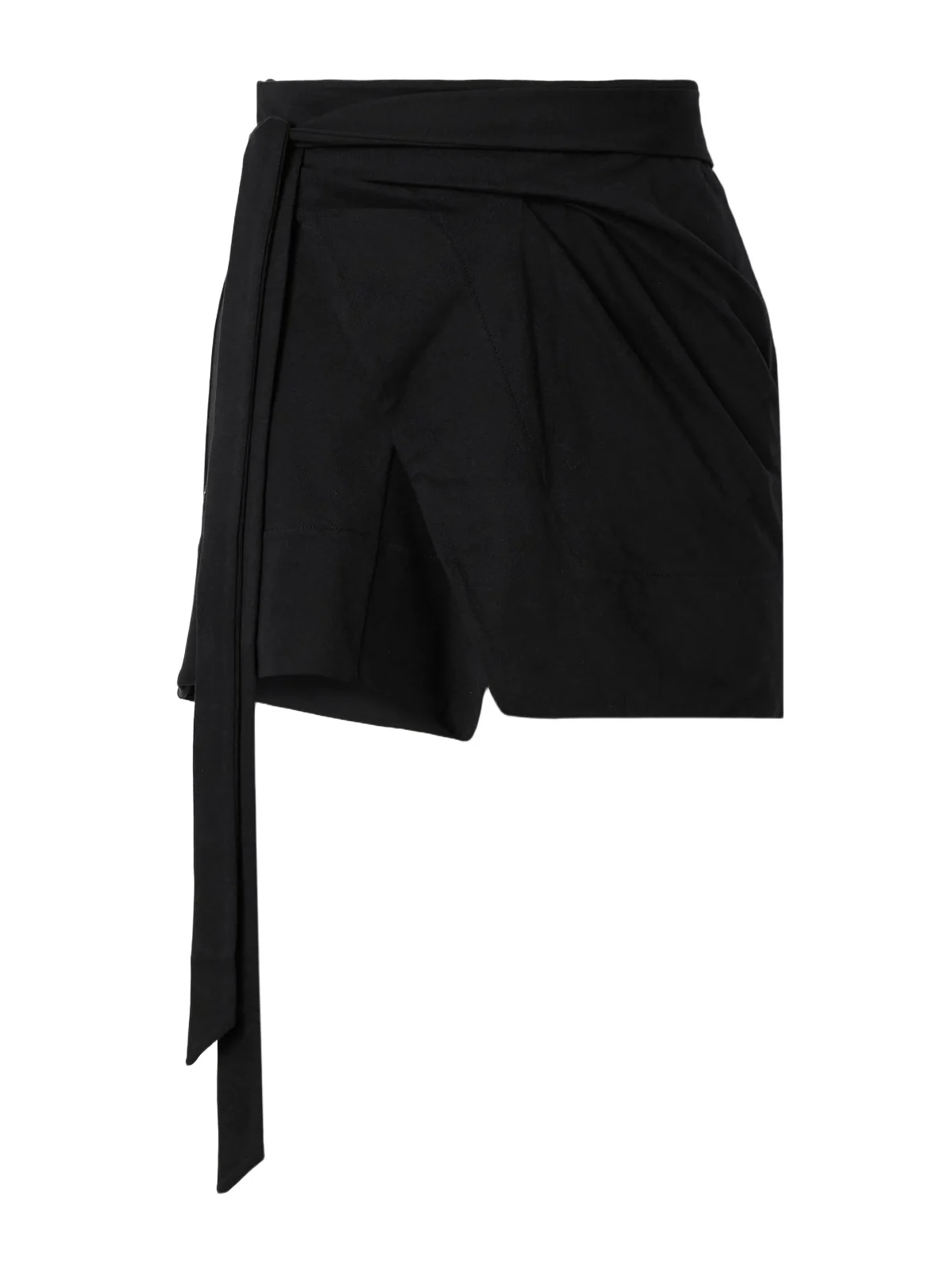 Berenice Asymmetric Draped Cotton-jersey Mini Wrap Skirt