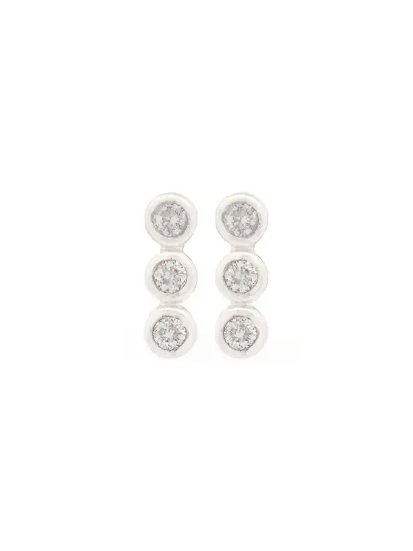 0.09ct Diamond 14K Gold Three Stone Earrings 0.09ct Diamond 14K Gold Three Stone Earrings