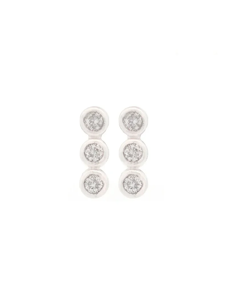 0.09ct Diamond 14K Gold Three Stone Earrings 0.09ct Diamond 14K Gold Three Stone Earrings