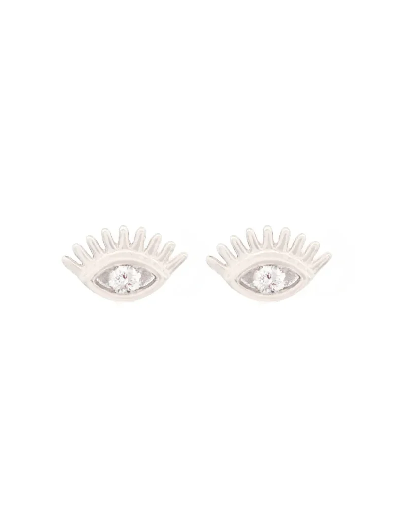 0.13ct Diamond 14K Gold Evil Eye Dainty Stud