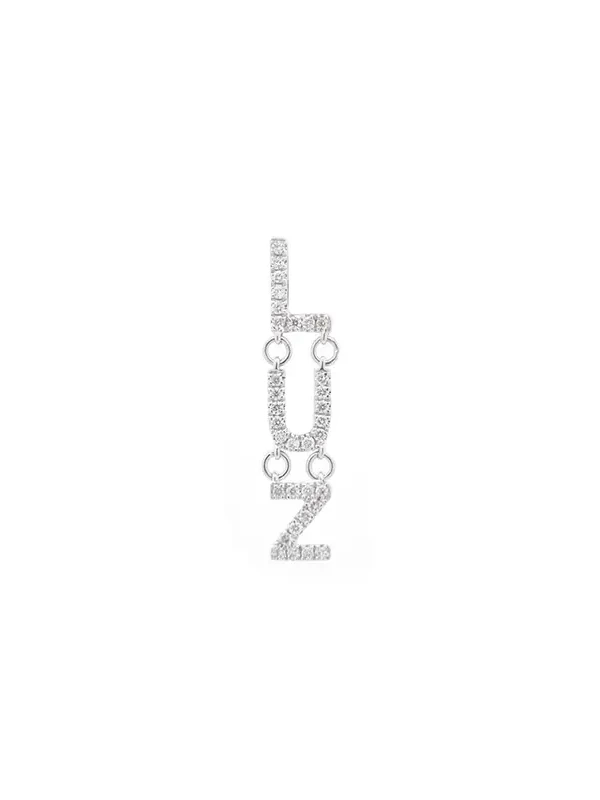 0.14ct Diamond 18K White Gold Luz Single Dangle Drop Earrings