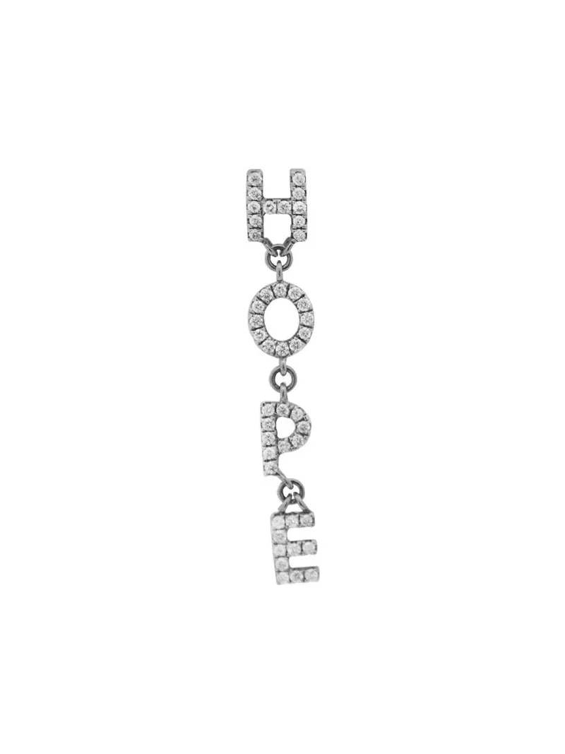 0.20ct Diamond 18K Gold Hope Single Dangle Drop Earrings 0.20ct Diamond 18K Gold Hope Single Dangle Drop Earrings