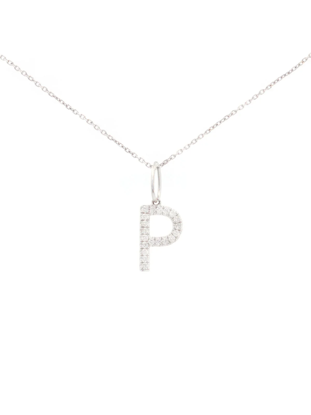 0.20ct Diamond 18K Gold Letter P Pendant