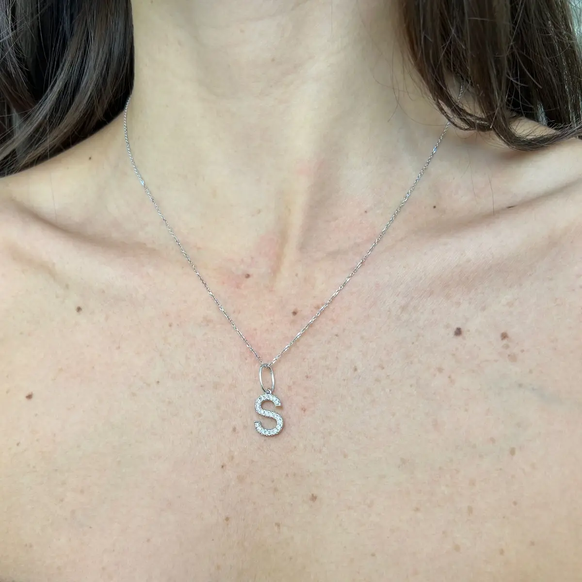 Wish Fine Jewelry 0.20ct Diamond 18K Gold Letter S Pendant | Thumbnail 2 Wish Fine Jewelry 0.20ct Diamond 18K Gold Letter S Pendant | Thumbnail 2