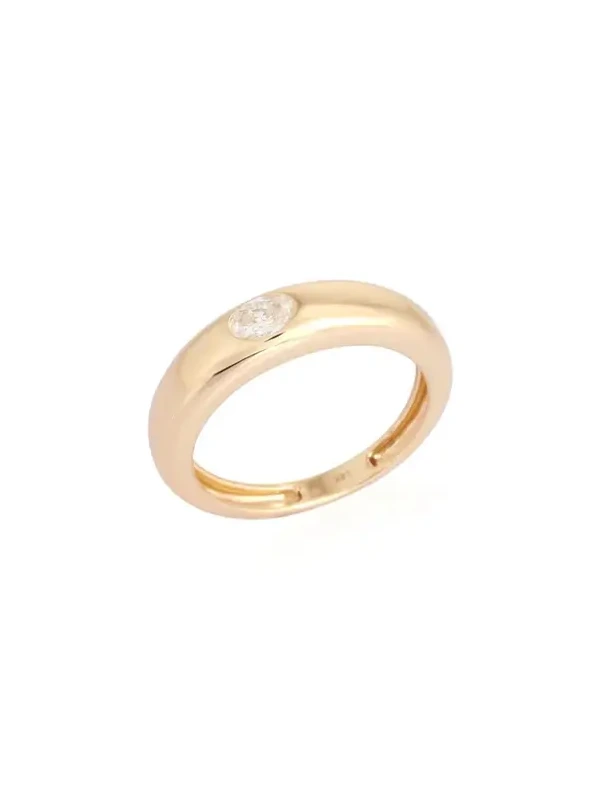 0.23ct Diamond 14K Gold Oval Cut Solitaire Thin Dome Ring 0.23ct Diamond 14K Gold Oval Cut Solitaire Thin Dome Ring
