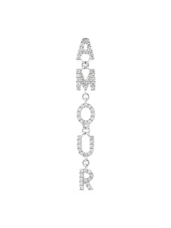0.28ct Diamond 18K Gold Amour Single Dangle Drop Earrings