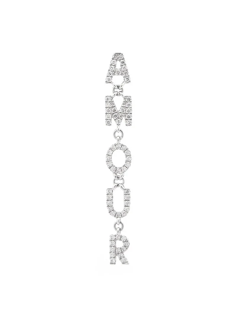 0.28ct Diamond 18K Gold Amour Single Dangle Drop Earrings