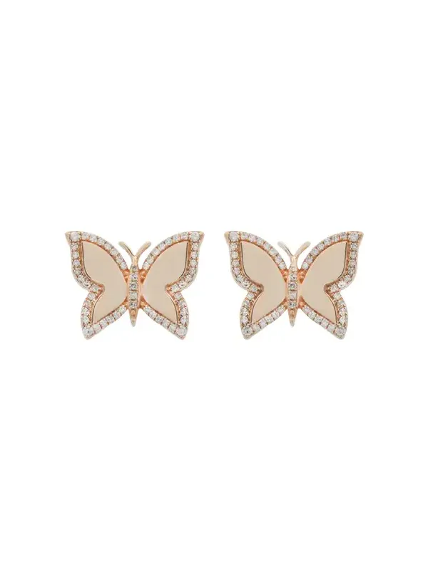 0.30ct Diamond 14K Gold Butterfly Stud Earrings