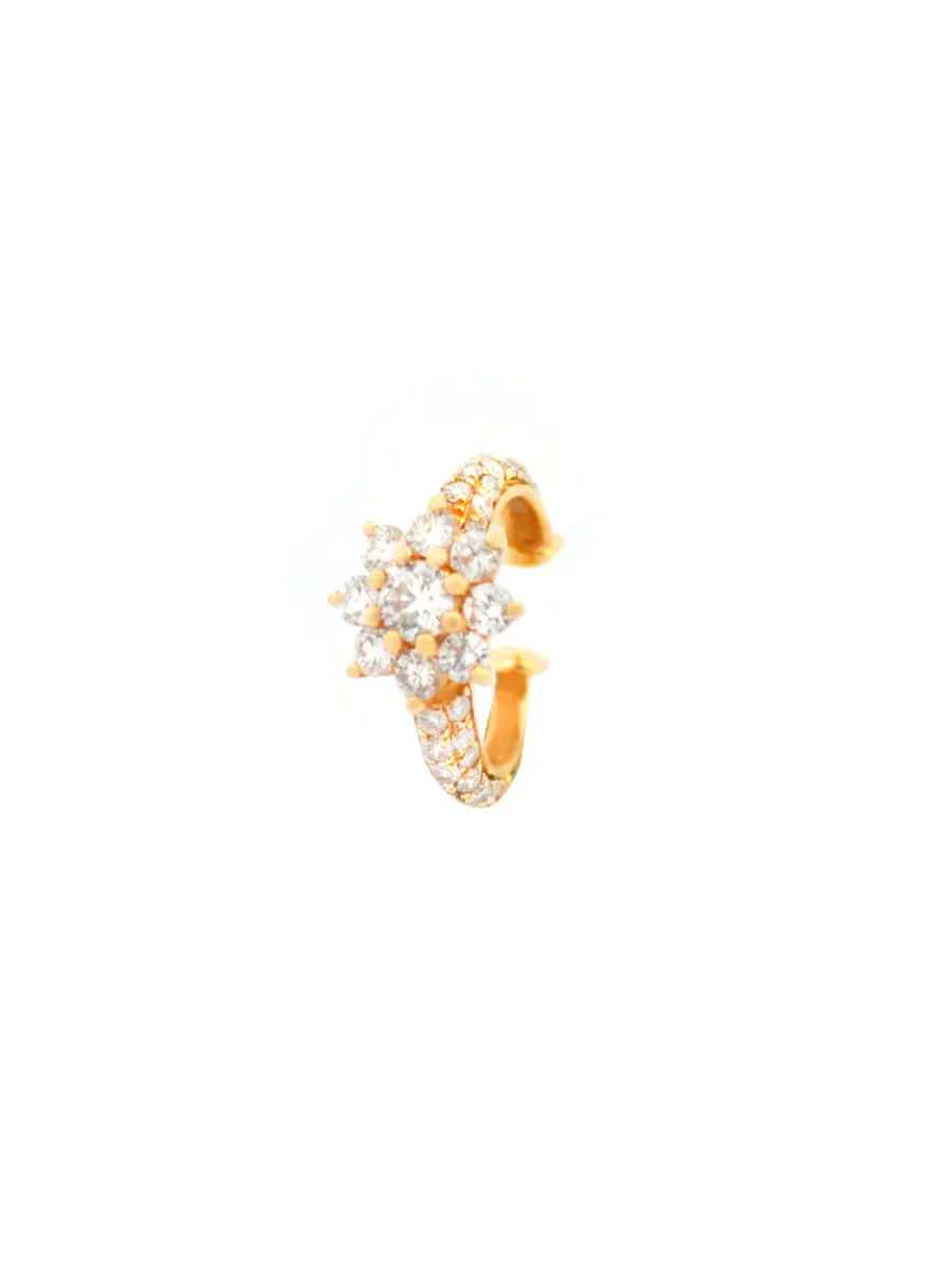 Wish Fine Jewelry 0.30ct Diamond 18K Gold Floral Ear Cuff | Thumbnail 2