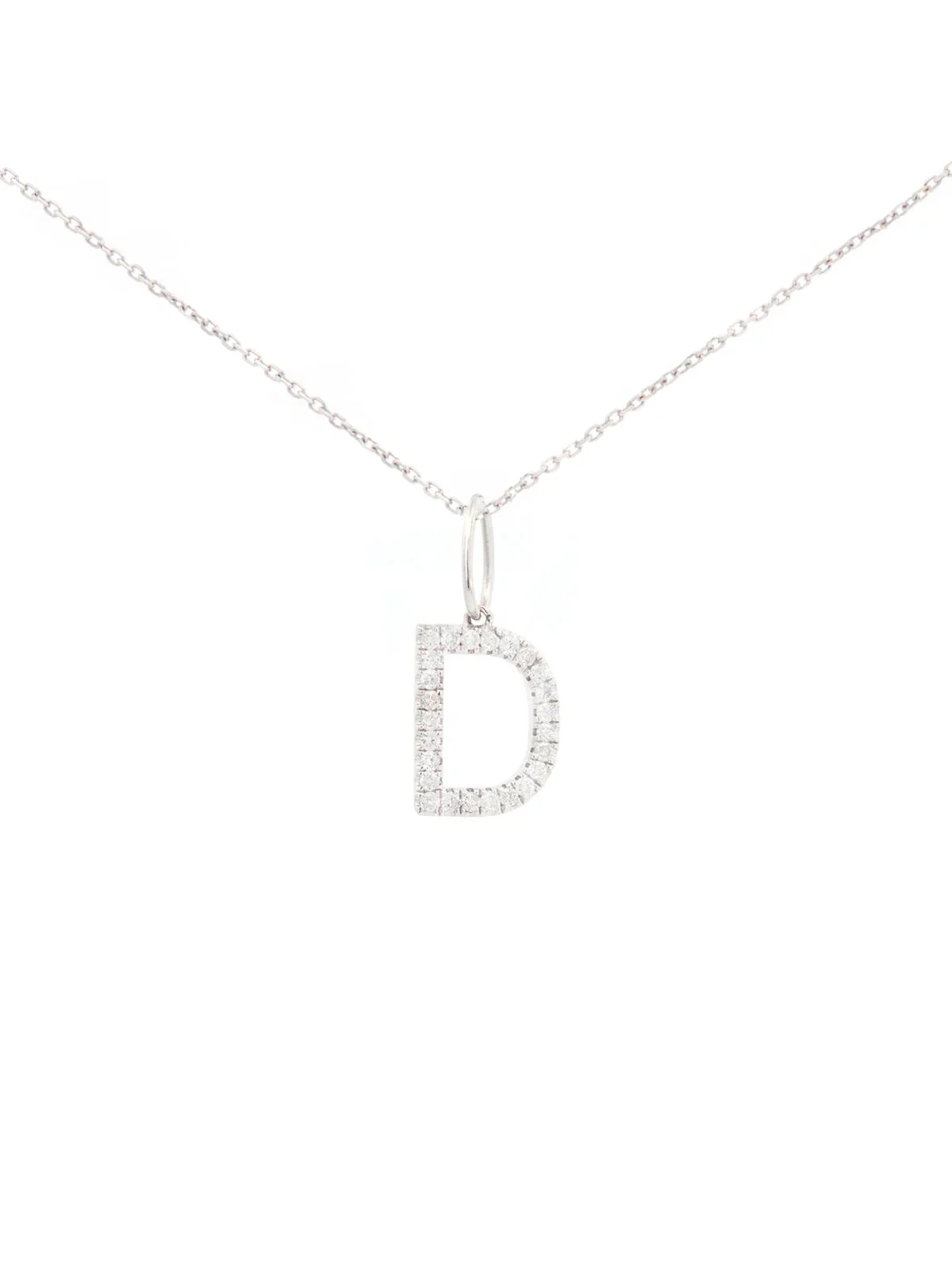 0.30ct Diamond 18K Gold Letter D Pendant