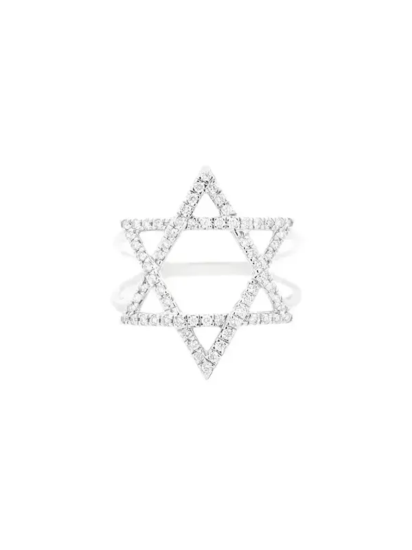 Wish Fine Jewelry 0.33ct Diamond 18K Gold Star of David Ring