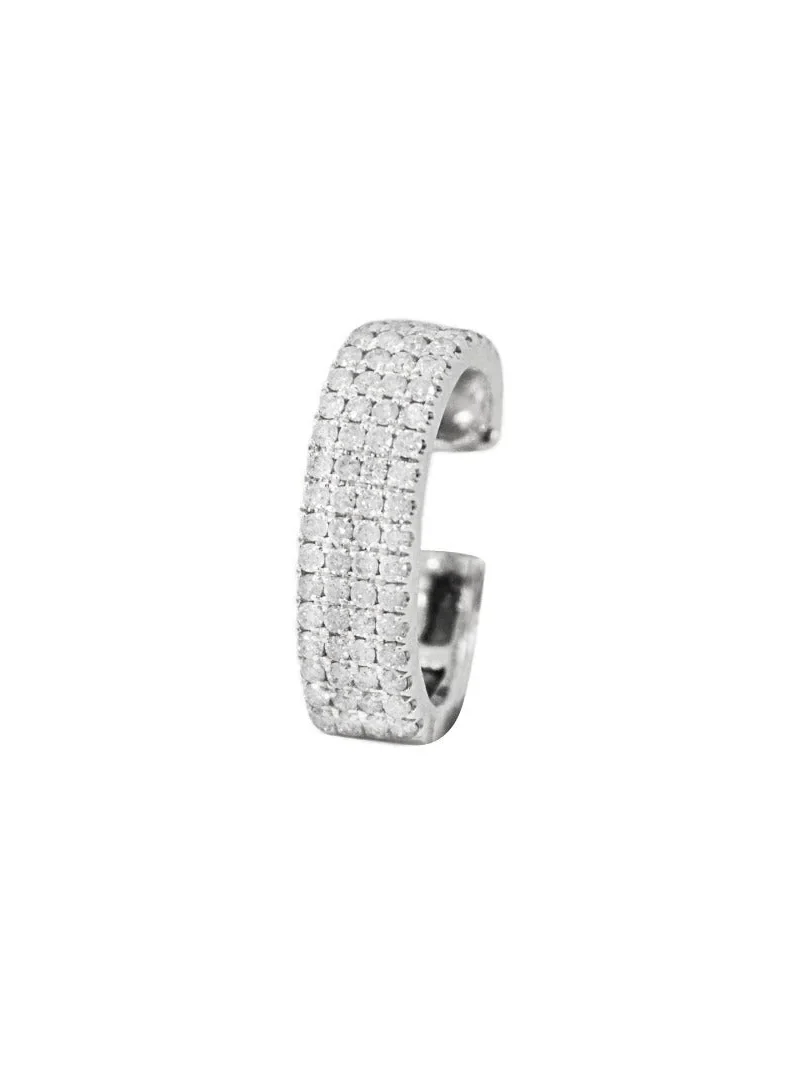 Wish Fine Jewelry 0.35ct Diamond 18K Gold Multi Row Pave Ear Cuff