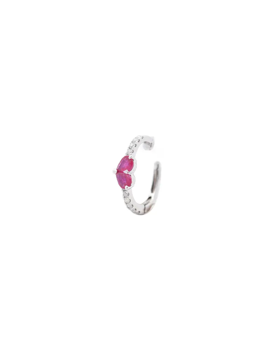 Wish Fine Jewelry 0.40ct Diamond Ruby 18K Gold Heart Ear Cuff | Thumbnail 2 Wish Fine Jewelry 0.40ct Diamond Ruby 18K Gold Heart Ear Cuff | Thumbnail 2