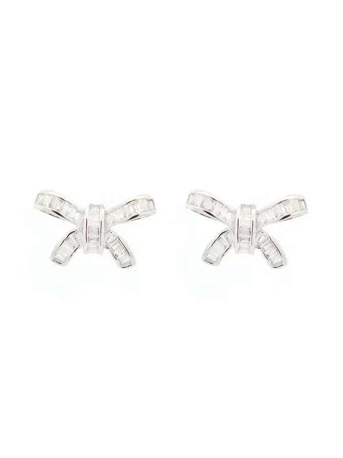 0.42ct Diamond 18K Gold Bow Stud Earrings