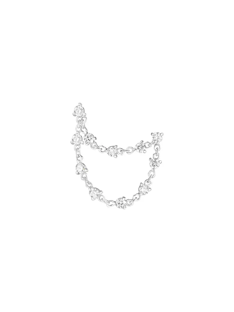 0.44ct Diamond 18K Gold Single Draped Chain Earring 0.44ct Diamond 18K Gold Single Draped Chain Earring