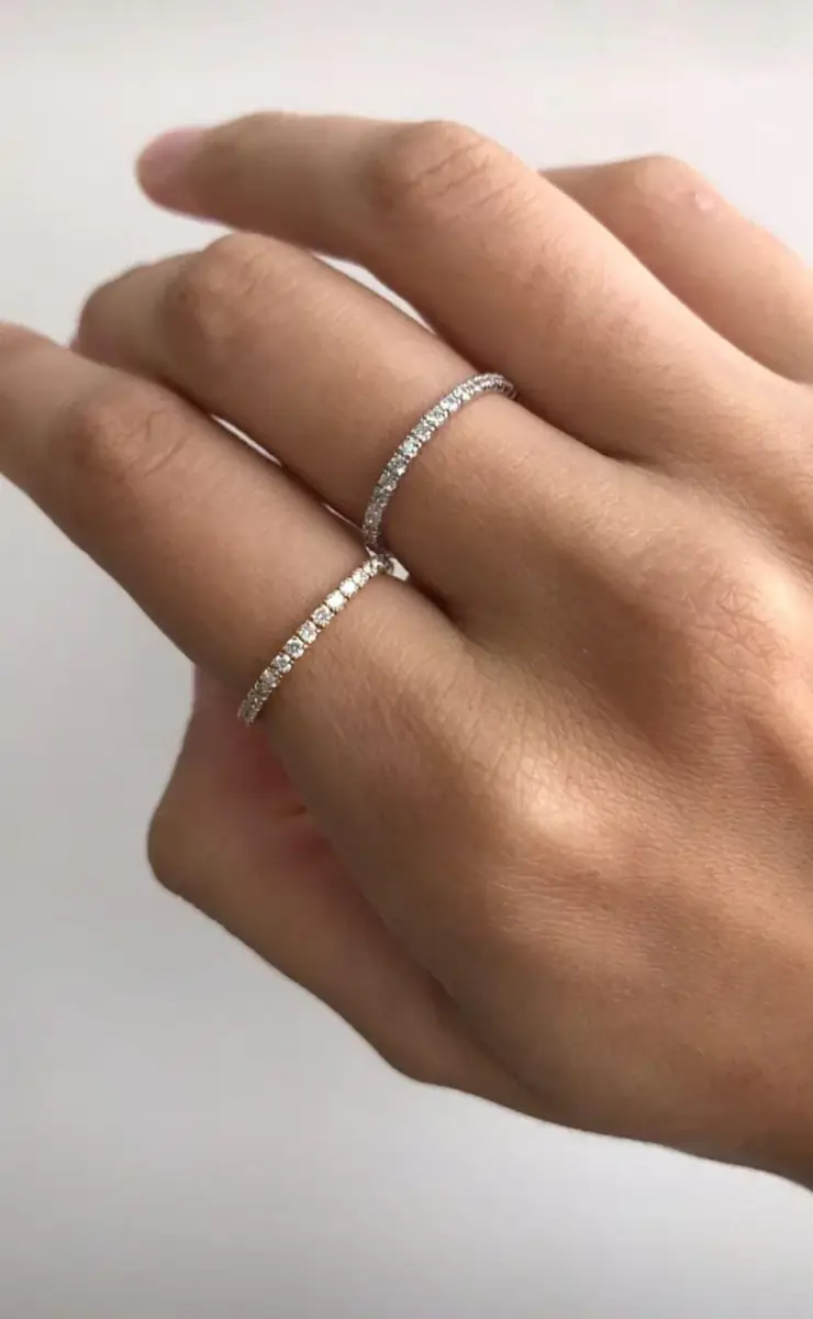 Wish Fine Jewelry 0.49ct Diamond 18K Gold Eternity Ring | Thumbnail 2