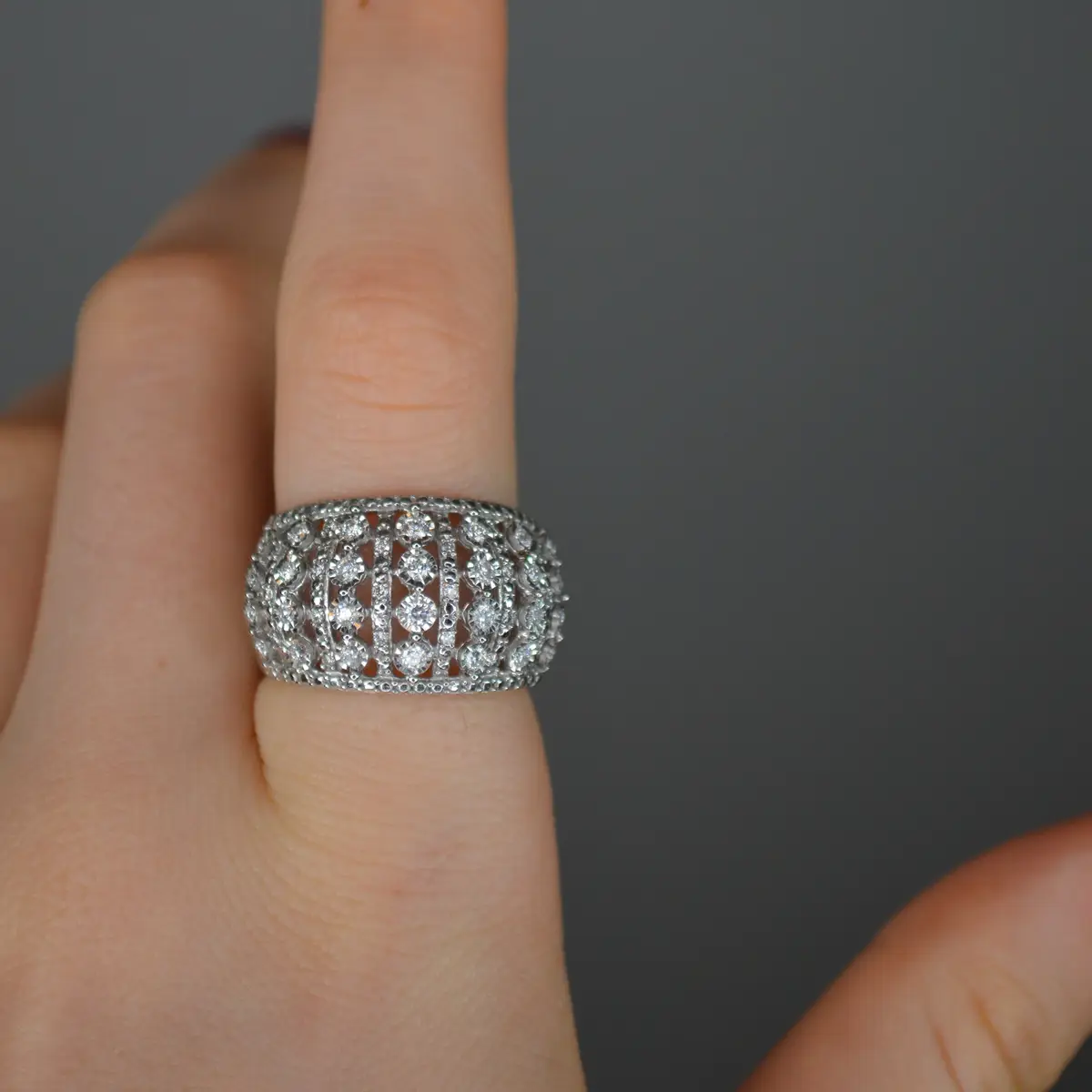 Wish Fine Jewelry 0.50ct Diamond 14K Gold Dome Ring | Thumbnail 2
