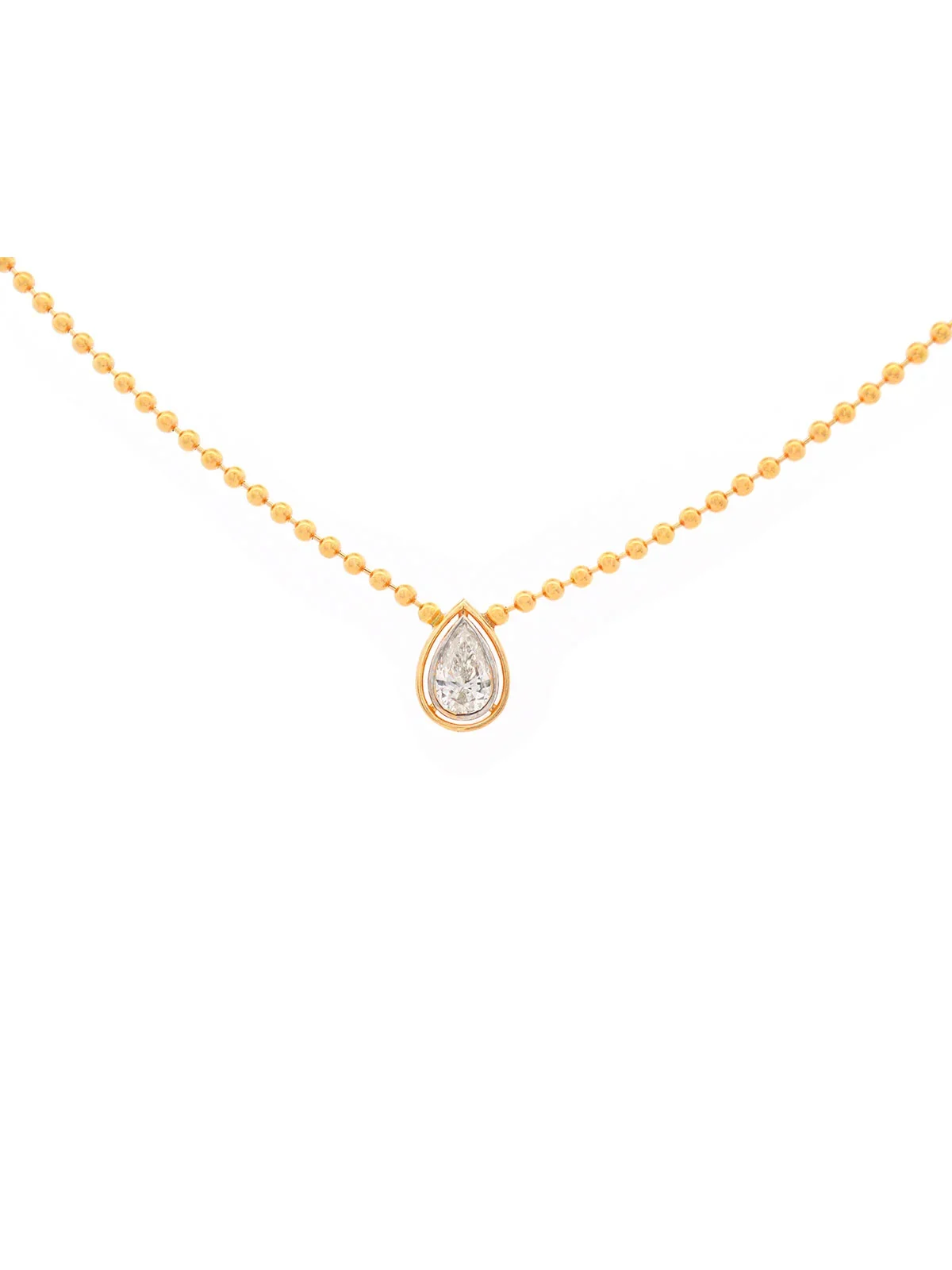 0.53ct Diamond 14K Gold Pear Bead Necklace 0.53ct Diamond 14K Gold Pear Bead Necklace