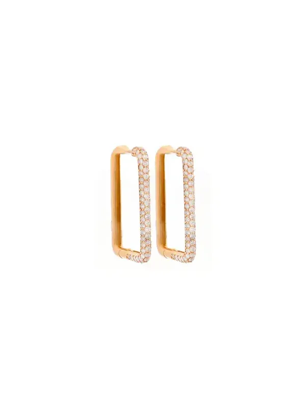 Wish Fine Jewelry 0.57ct Diamond 18K Gold Square Hoop
