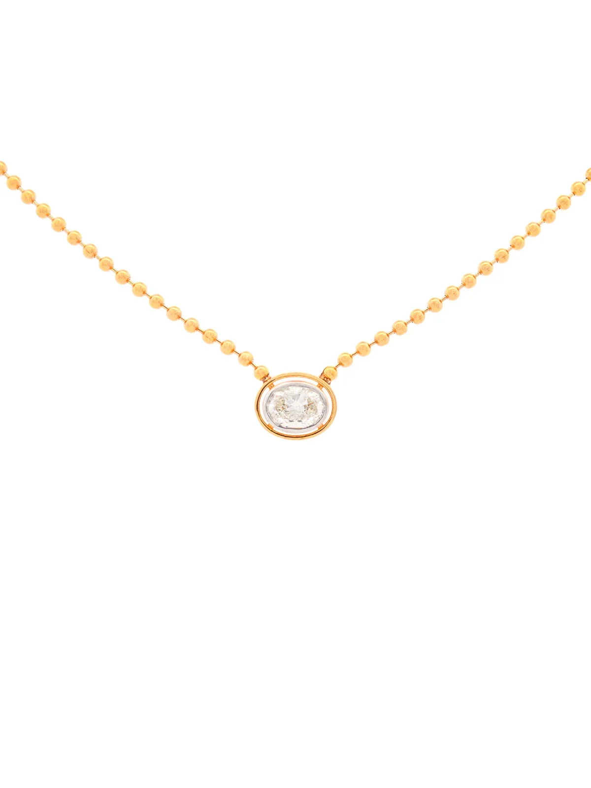 0.58ct Diamond 18K Gold Oval Bead Necklace 0.58ct Diamond 18K Gold Oval Bead Necklace