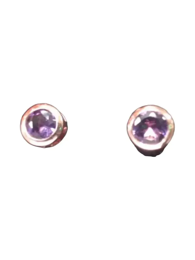 0.5ct Amethyst 14K Gold One Side Earring