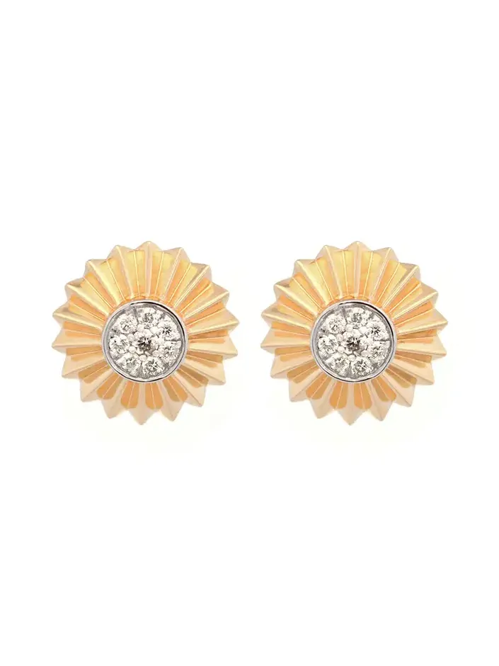 0.62ct Diamond 14K Gold Sun Earrings