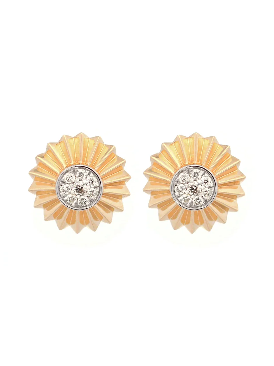 0.62ct Diamond 14K Gold Sun Earrings