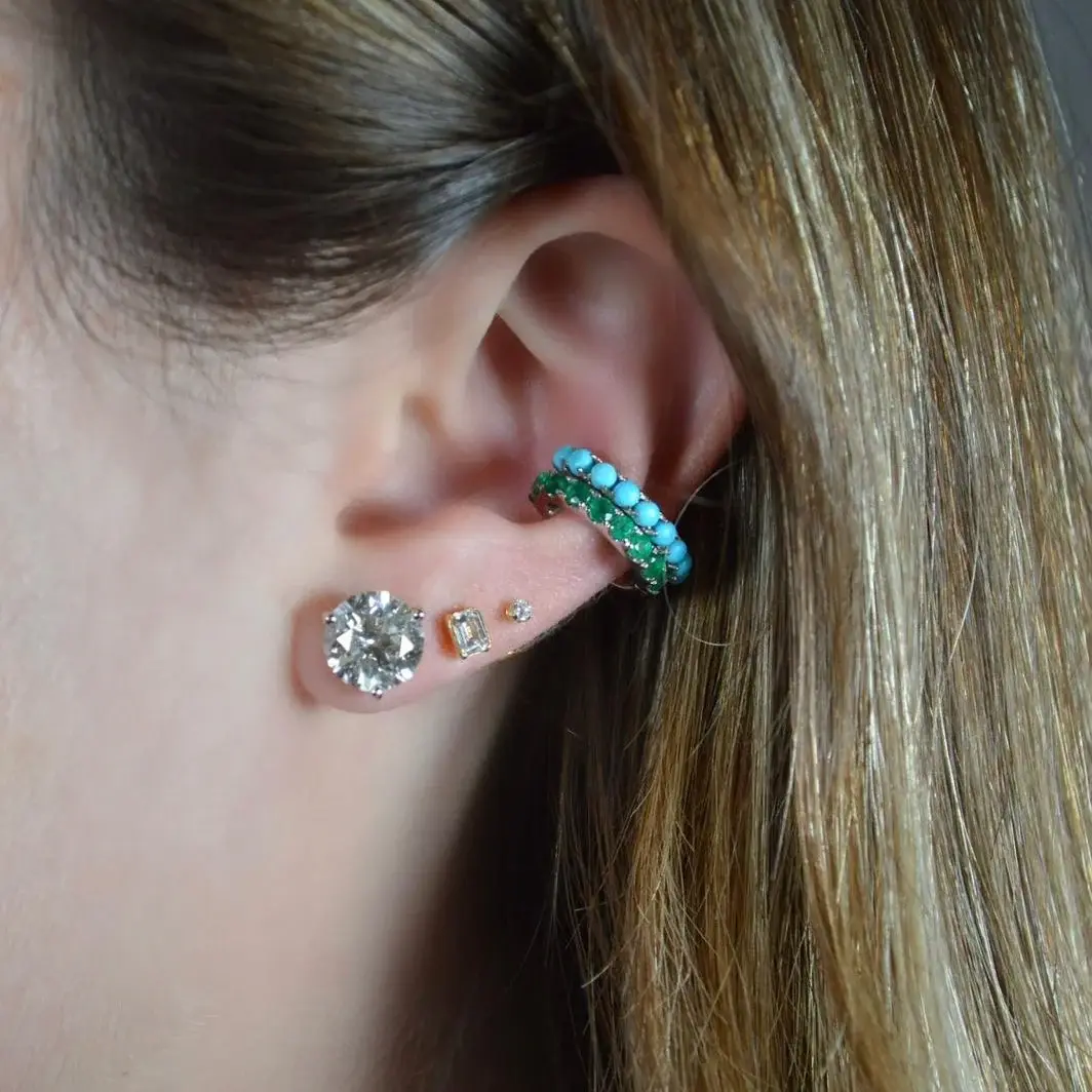 Wish Fine Jewelry 0.62ct Turquoise 18K Gold Ear Cuff | Thumbnail 4
