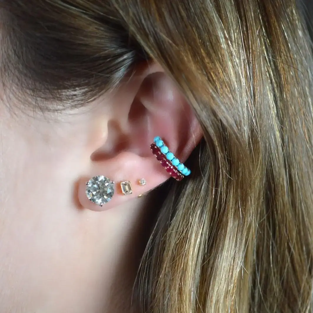 Wish Fine Jewelry 0.62ct Turquoise 18K Gold Ear Cuff | Thumbnail 5