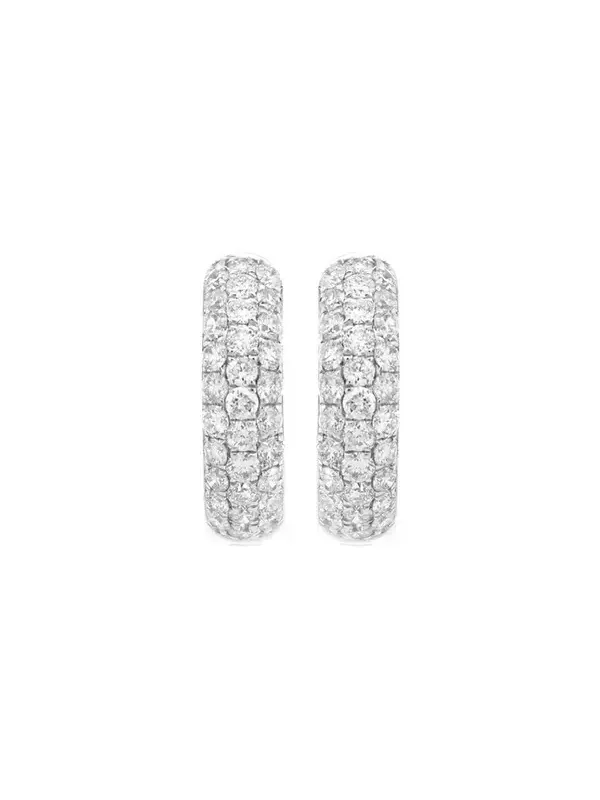 0.64ct Diamond 18K Gold Chunky Pave Huggie Hoop Earrings 0.64ct Diamond 18K Gold Chunky Pave Huggie Hoop Earrings