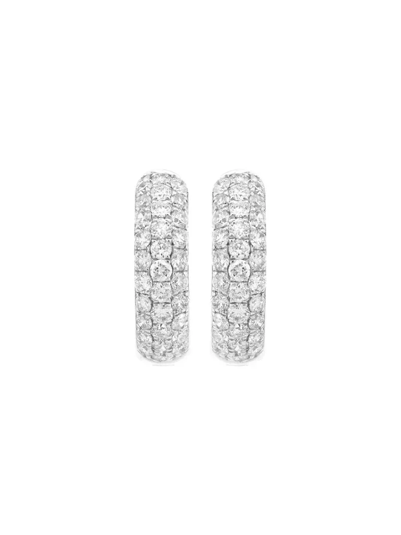 0.64ct Diamond 18K Gold Chunky Pave Huggie Hoop Earrings 0.64ct Diamond 18K Gold Chunky Pave Huggie Hoop Earrings