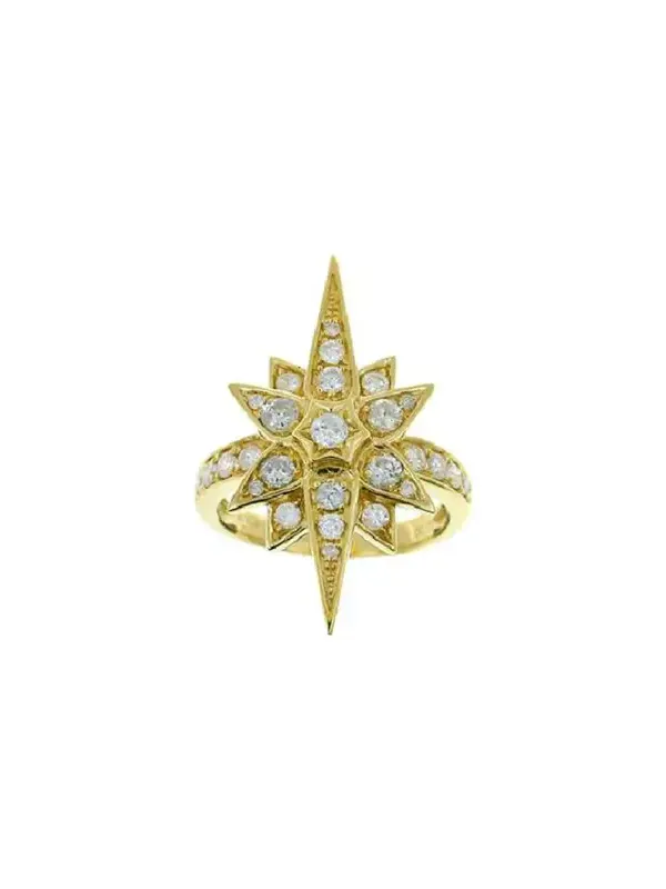0.70ct Diamond 18K Gold Wind Rose Ring