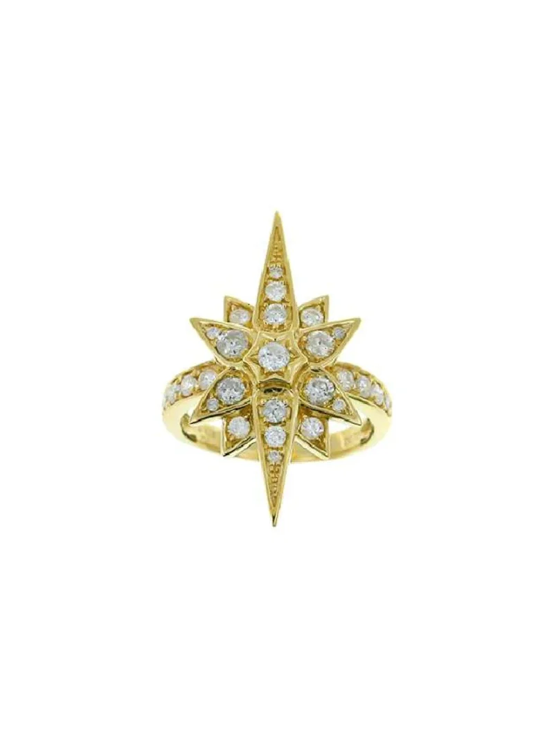 0.70ct Diamond 18K Gold Wind Rose Ring 0.70ct Diamond 18K Gold Wind Rose Ring