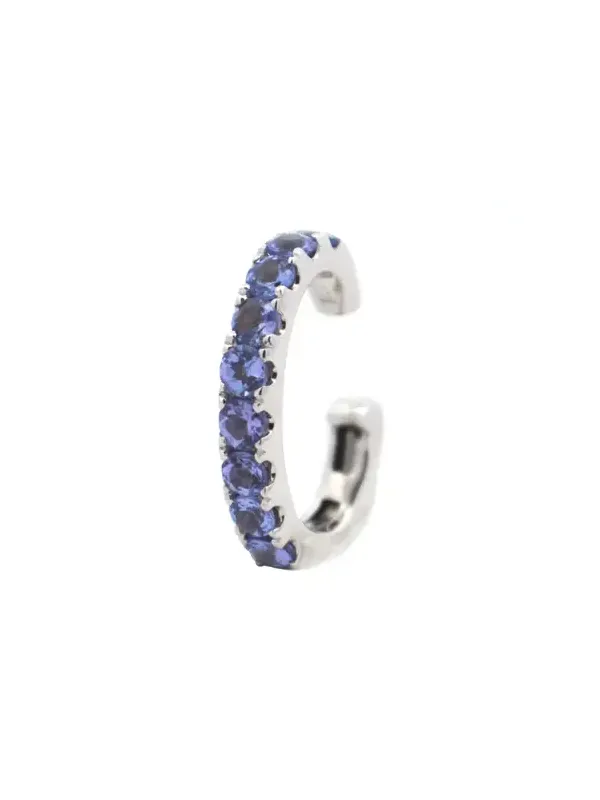 0.73ct Dark Blue Sapphire 14K Gold Ear Cuff