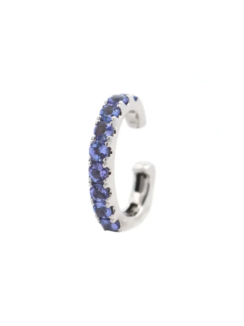0.73ct Dark Blue Sapphire 14K Gold Ear Cuff