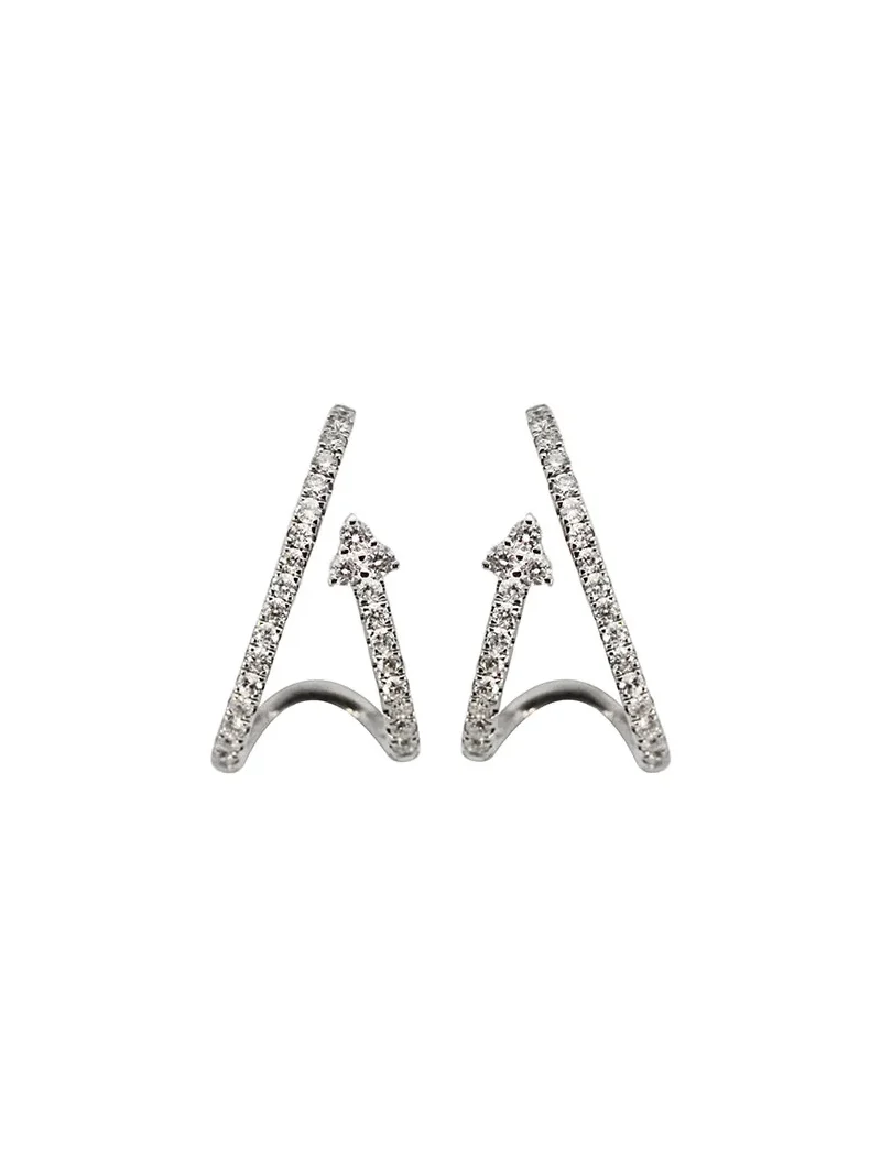 0.76ct Diamond 18K Gold Arrow Earrings