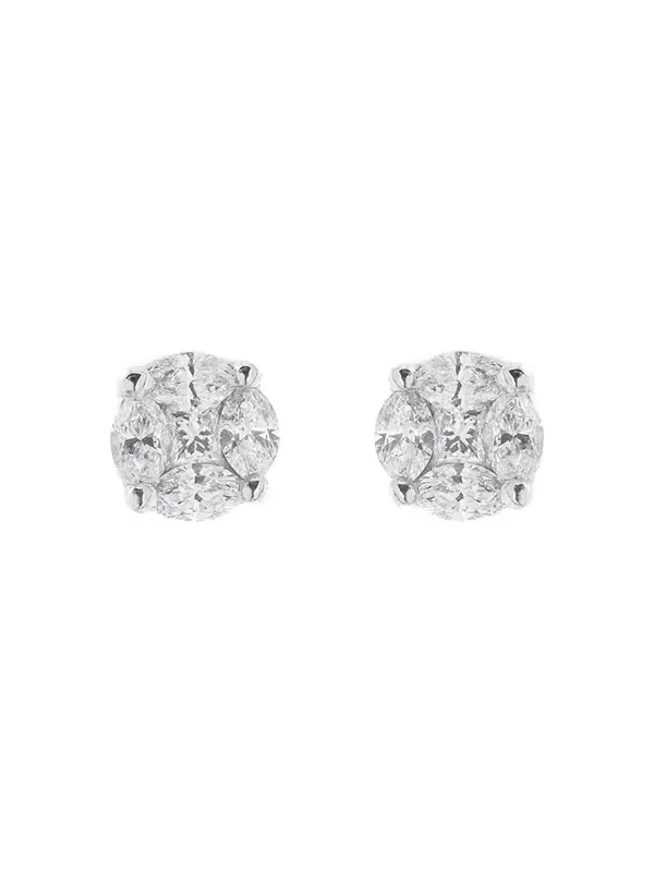 0.76ct Diamond 18K Gold Earrings Illusion 0.76ct Diamond 18K Gold Earrings Illusion