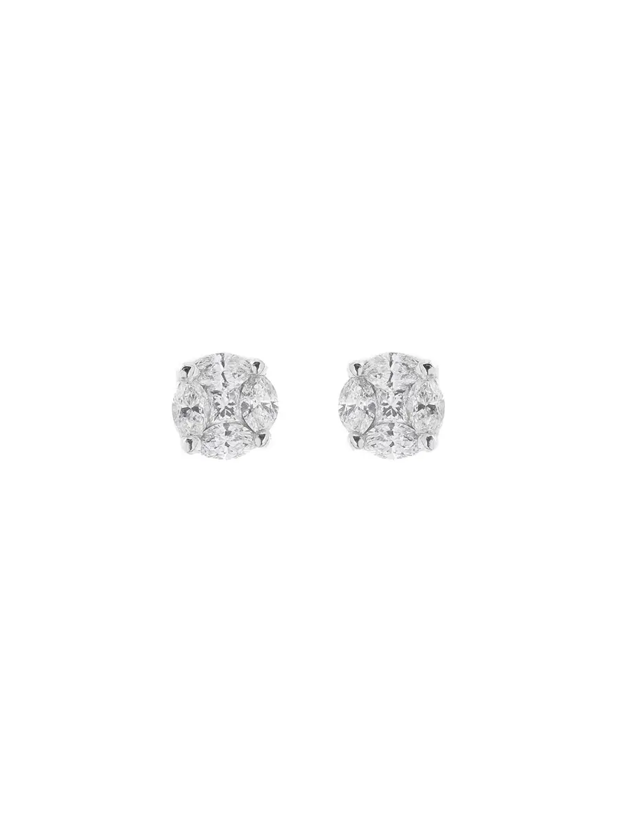 Wish Fine Jewelry 0.76ct Diamond 18K Gold Earrings Illusion | Image 1 Wish Fine Jewelry 0.76ct Diamond 18K Gold Earrings Illusion | Image 1
